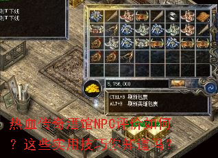 ��Ѫ����ƹ�NPC������Σ���Щʵ�ü�����֪����